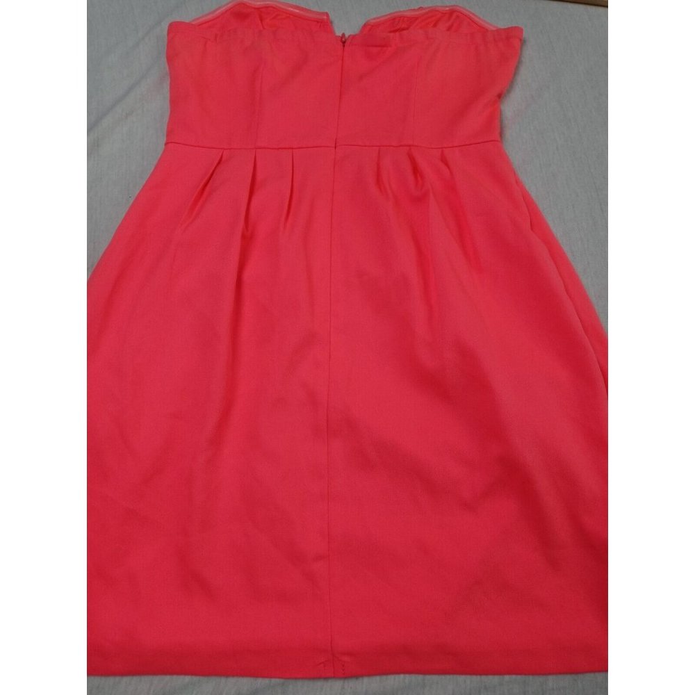 Do + Be Women Mini Dress fluorescent pink strip with planks open skirt size S. - Picture 11 of 12